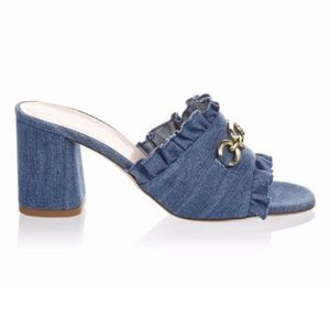 Kate Spade Demmi Denim Chain Block Mule Heel Slide 9